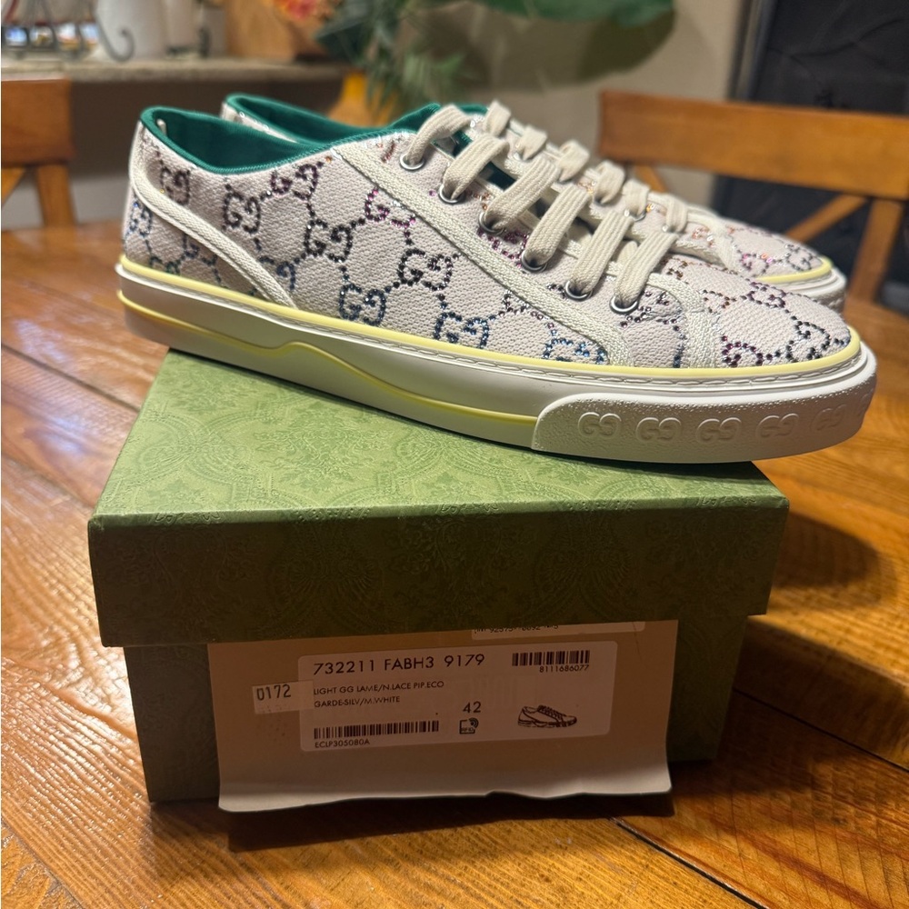 Gucci Tennis 1977 Crystal Embellished Low Top Women’s Sneakers